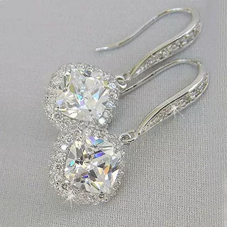 欧美时尚饰品新款wish亚马逊速卖通eBay流行镶钻水钻方形锆石耳环