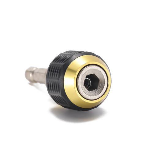 Electric hand drill three-jaw to 1/4 hexagonal quick-change chuck connecting rod with springing self-locking hexagonal bit converter