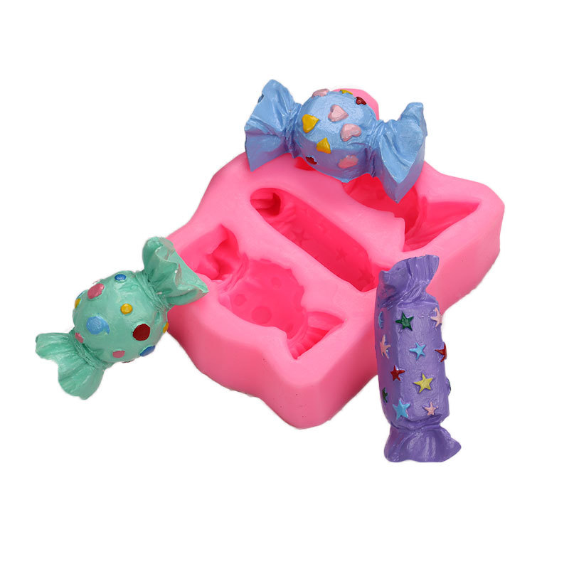 DIY fondant 3-pieza grande caramelo hecho a mano jabón molde de silicona pastel de chocolate decoración jalea arcilla epoxi molde