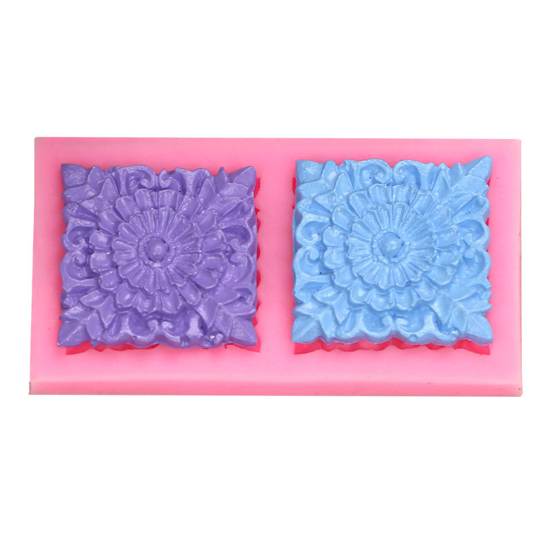 Joyería hecha a mano DIY cristal epoxi Garland pluma flor Cluster patrón cuadrado estilo europeo decoración de la pared esmerilado molde Silicona