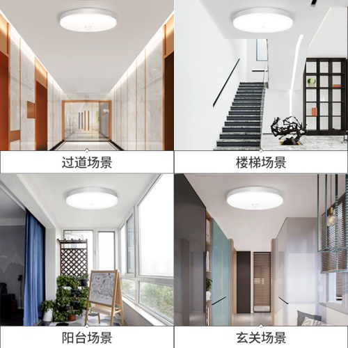 LED human body induction ceiling light, home light, intelligent sound and light control radar, corridor, corridor, staircase, garage light