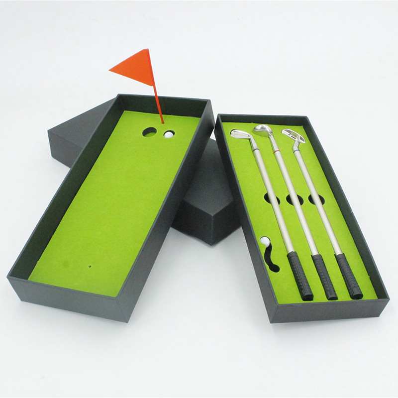 Cross-border Venta caliente Golf pluma de regalo de campo de práctica de simulación de caja de regalo pluma de Golf Club fuente de fábrica al por mayor