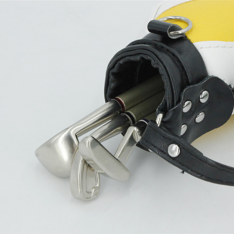 Venta caliente transfronteriza simulación bolsa de golf juguete Golf escritorio regalo decoración reloj de cuarzo fábrica al por mayor