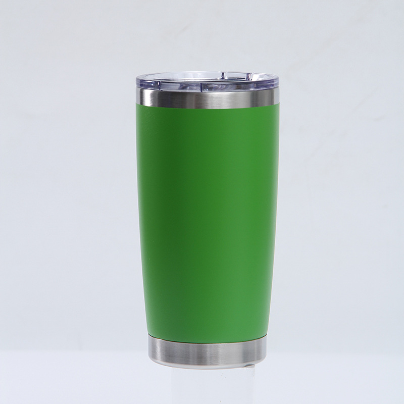 Transfronterizo 20oz taza de coche 304 de acero inoxidable de pulverización de plástico de doble capa de vacío coche helado taza bebida cerveza taza de vacío