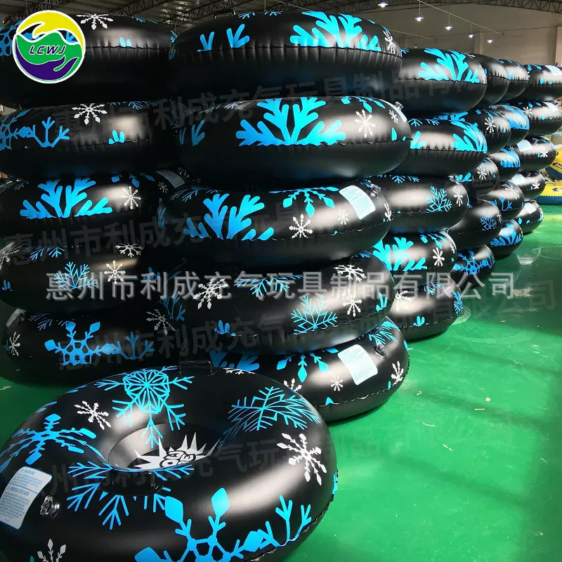 黑色雪花图案滑雪圈加厚耐造耐寒现货批发冬季户外运动玩具
