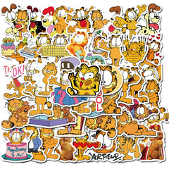 50 Orange Garfield Cat Cartoon Sticker Cross-border Amazon Luggage Notebook PVC Waterproof Cute Sticker