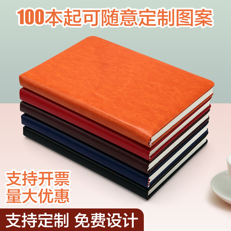 Pu Business Office Leather Notebook Custom Notebook Hand Ledger Printed Logo Notepad Custom Hand Ledger