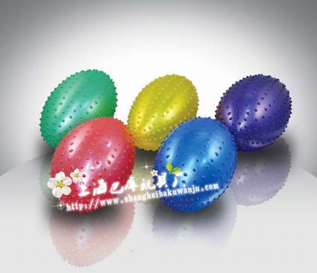Factory straight hair children inflatable massage rugby baby tactile small toy ball ground toy ball wholesale