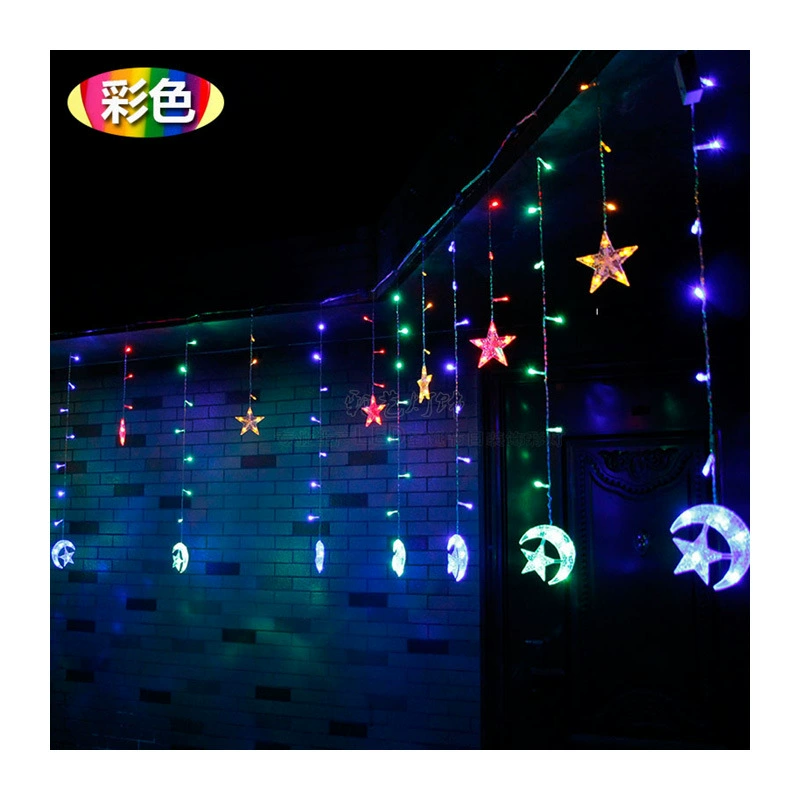 LED Christmas Cloth Lights, Star & Moon Hanging, Warm/White, USB/Battery/Plug, Remote Options
