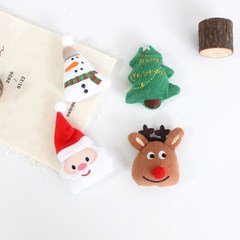 (Christmas Style 3) Cartoon Plush Santa Claus Snowman Elk Brooch Bag Accessories Shoes and Socks Accessories