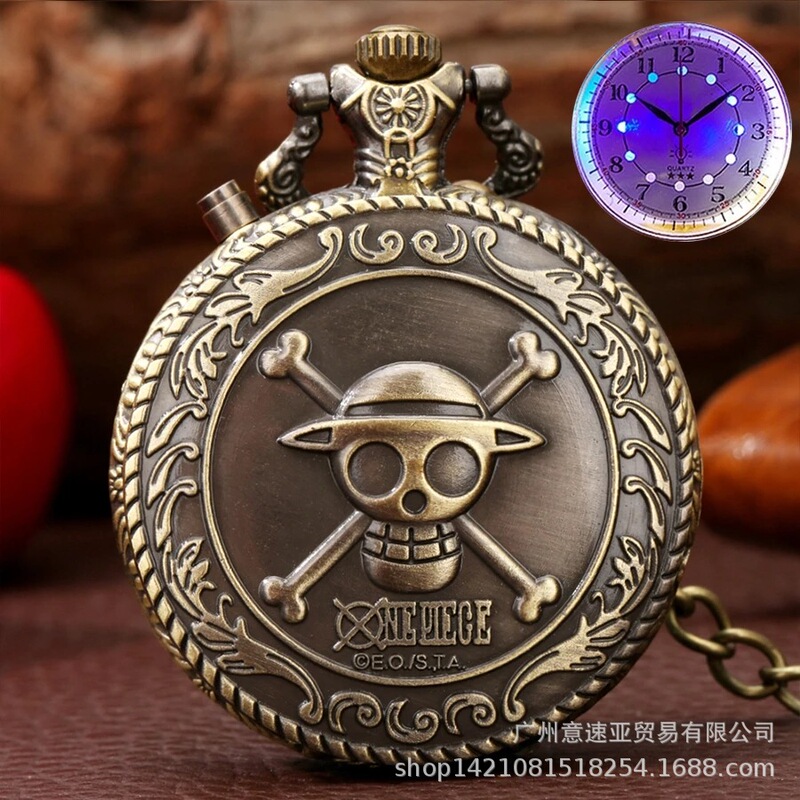 New Hot-Selling Quartz Pocket Watch, Retro Creative One Piece, Direwolf Led Light Display Pocket Quartz Watch