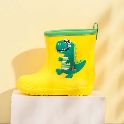 New baby waterproof children's rain boots, children's four-season dinosaur water shoes, non-slip outer wear, kindergarten eva low rain boots