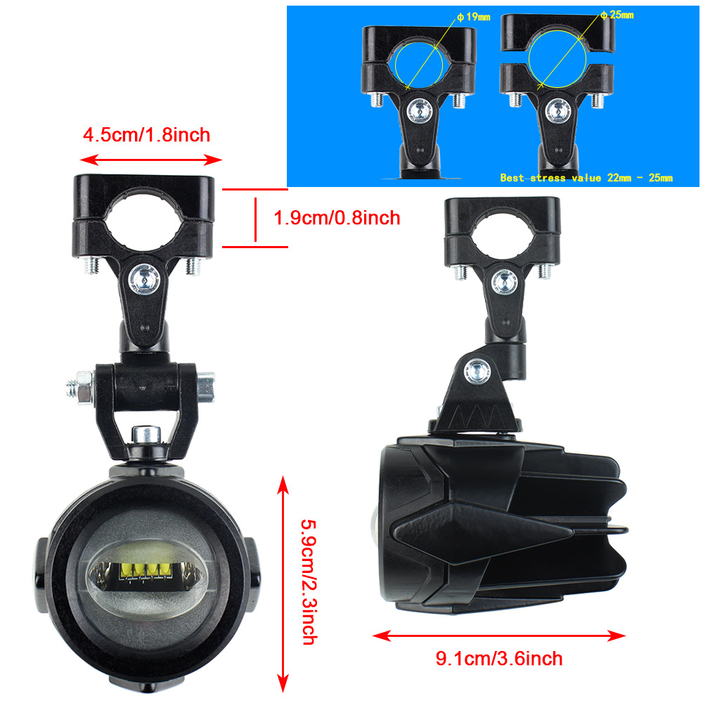 For BMW Waterbird R1200GS ADV f800 Harley Motorcycle LED Fog Light Front Projector Auxiliary Light 