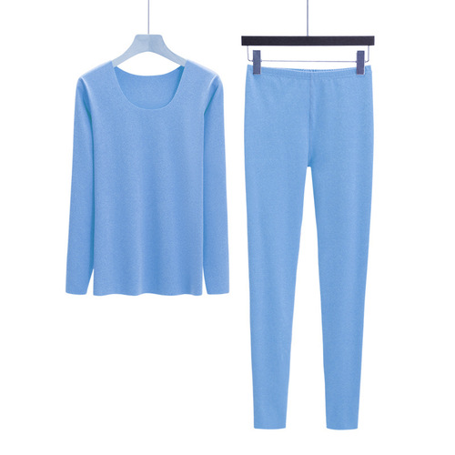 Fat mm thermal underwear set for women 200 pounds plus fat plus size autumn clothes and autumn trousers brushed autumn and winter long-sleeved bottoming shirt for women