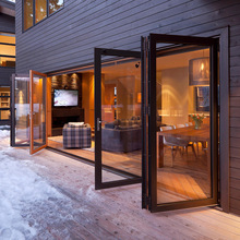 厂家高端重型铝合金玻璃推拉折叠门别墅商铺洗车房断桥隔断折叠门