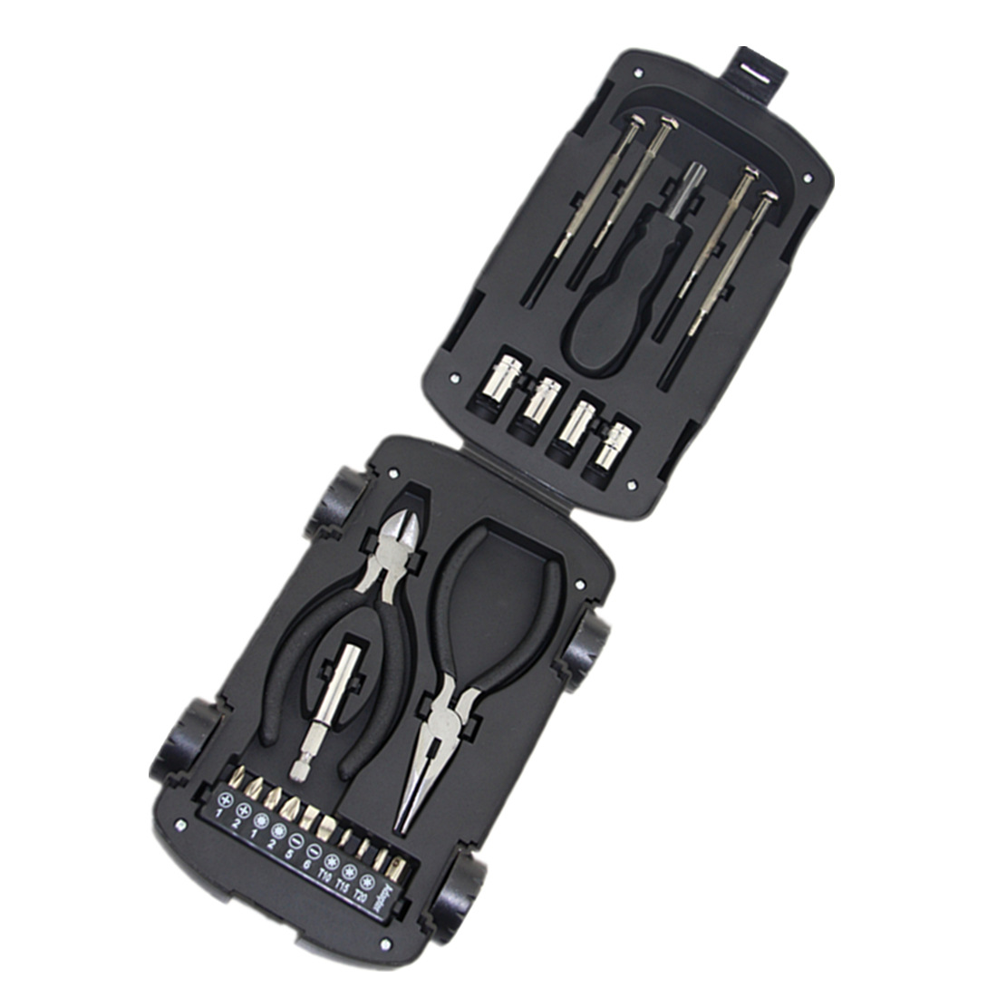 Venta directa de fábrica de Venta caliente en forma de coche de herramientas de hardware conjunto 22-en-1 de tipo de coche de herramientas de hardware