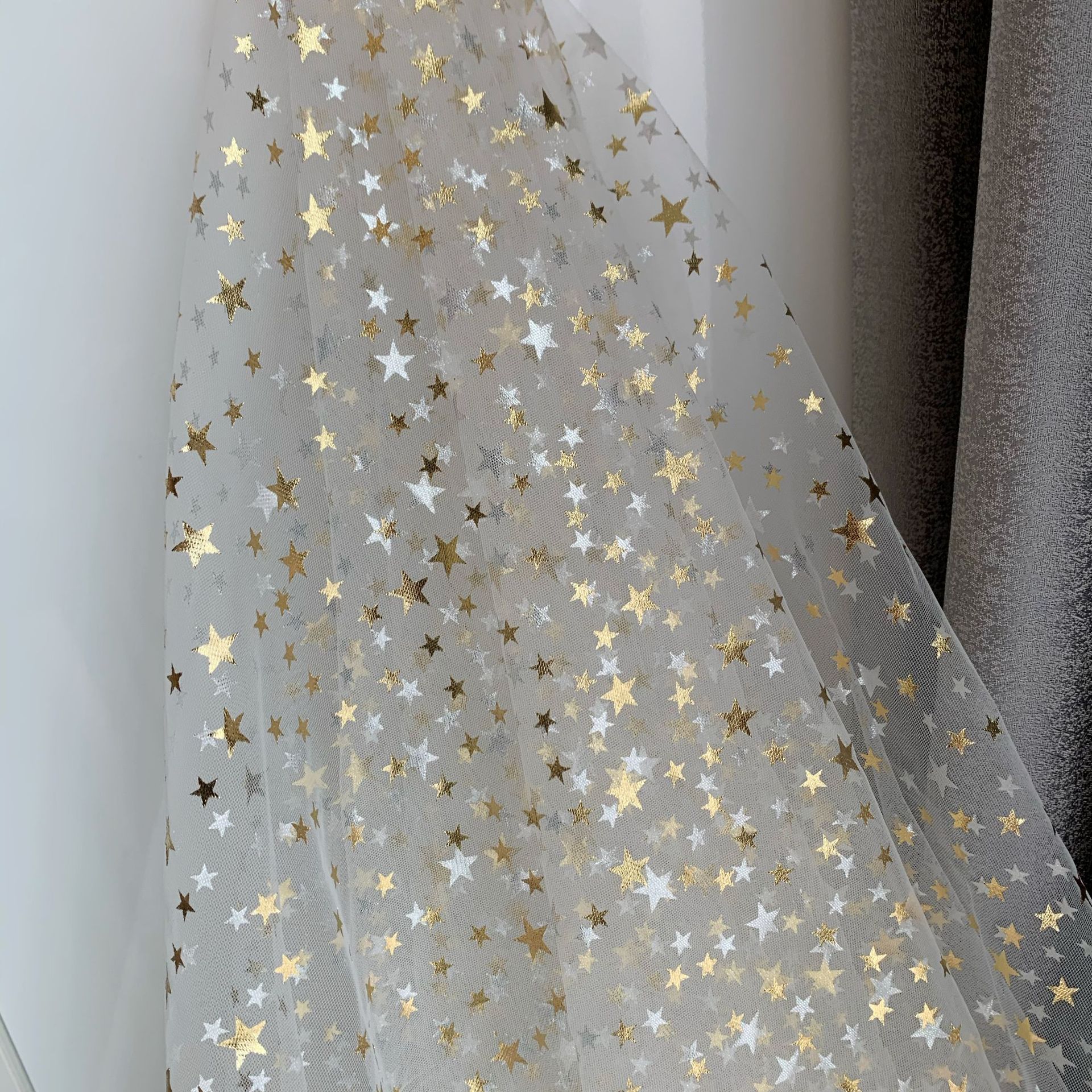 Paño de malla más la belleza base después de procesar dorado plata caliente tamaño estrella gasa falda los niños Lolita tela mantel