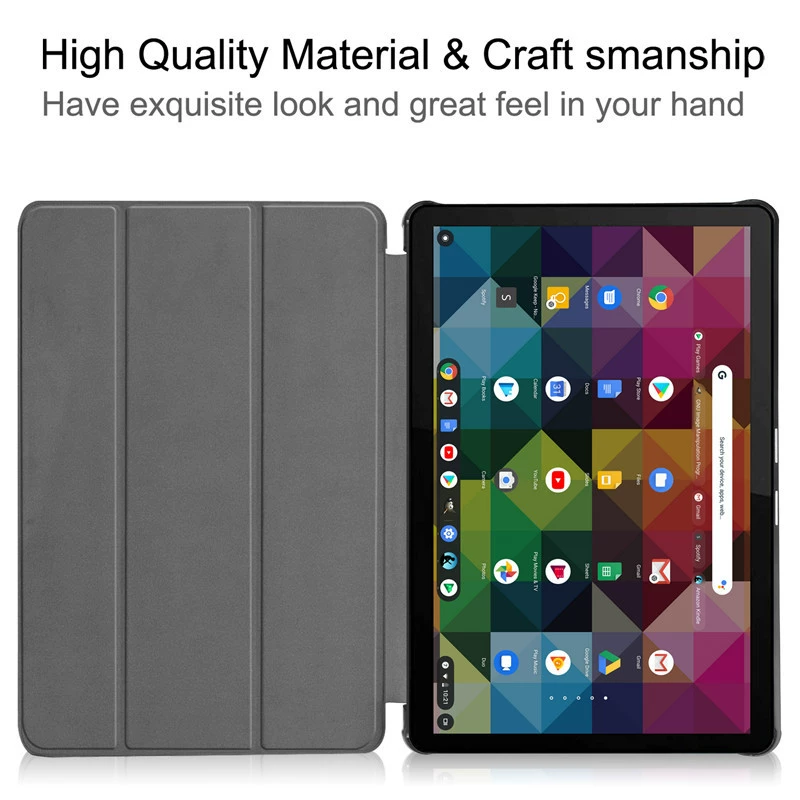 Подходит для Lenovo Duet Chromebook планшет защитный чехол 10.1-дюймовый тройной -откидной тройной -складной держатель спящий противоударный кожаный чехол
