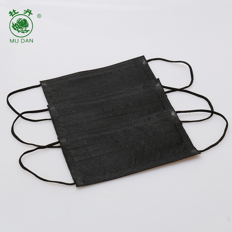 厂家供应 一次性黑色平面口罩 防尘透气口罩 成人无防布口罩