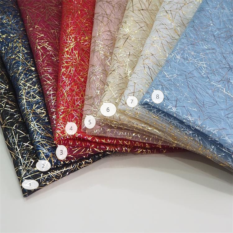 Linas suaves irregulares estampado dorado tela de nylon vestido de boda de moda en stock