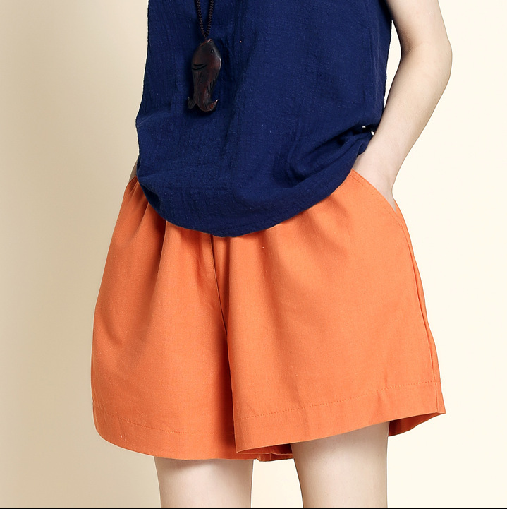 Elastic Waist Women's Loose Casual Versatile Slimming Shorts Spring and Summer Wide Leg Linen Shorts Women's Breathable Large Size Elastic Waist Women's Loose Casual Versatile Slimming Shorts Spring and Summer Wide Leg Linen Shorts Women's Breathable Large Size