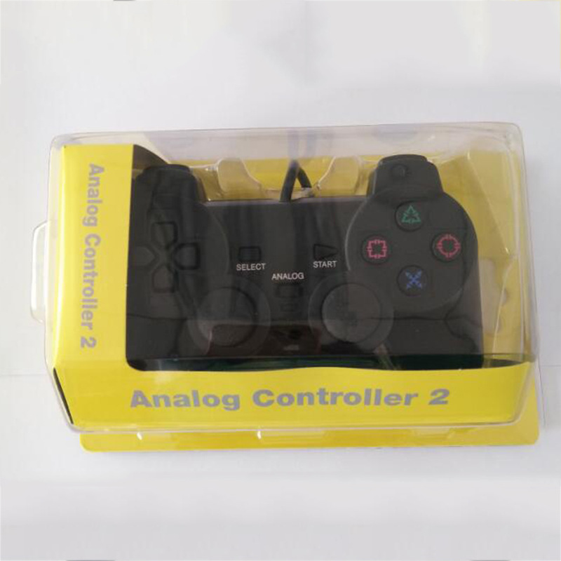 Los fabricantes suministran la manija del juego de PS2 PC con cable mango 208 vibración manejar accesorios de la máquina de juego al por mayor