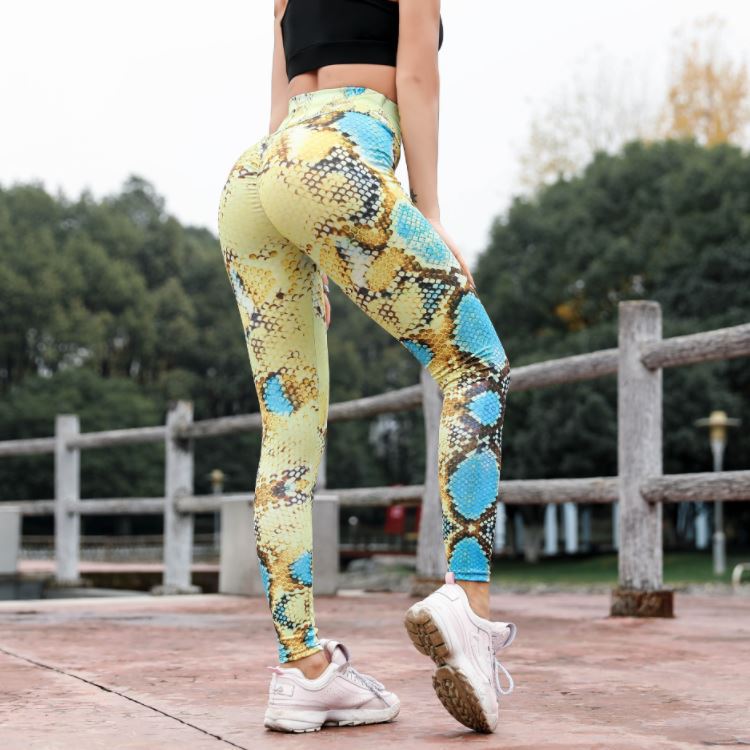 Women's Clothing Wish hot selling multi color printed snake pattern women's slim high waist high elastic tight yoga leggings XY91_voghion.com