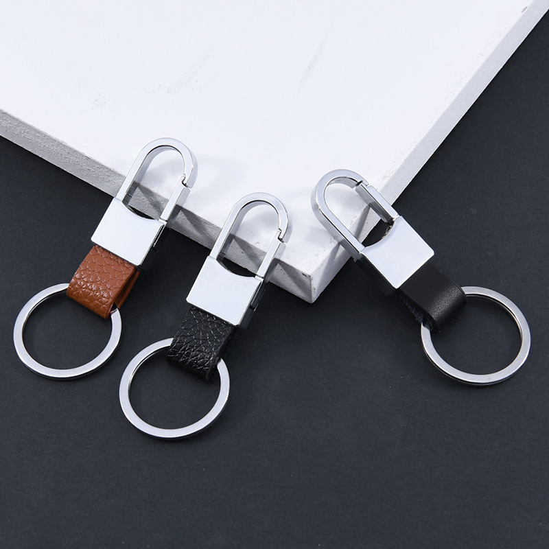 Men's Metal Leather Car Keychain Small Gift Wholesale Laser Engraving Promotional Event Dropshipping Men's Metal Leather Car Keychain Small Gift Wholesale Laser Engraving Promotional Event Dropshipping