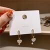 Earrings, trend fashionable accessory, Korean style, silver 925 sample, city style, wholesale