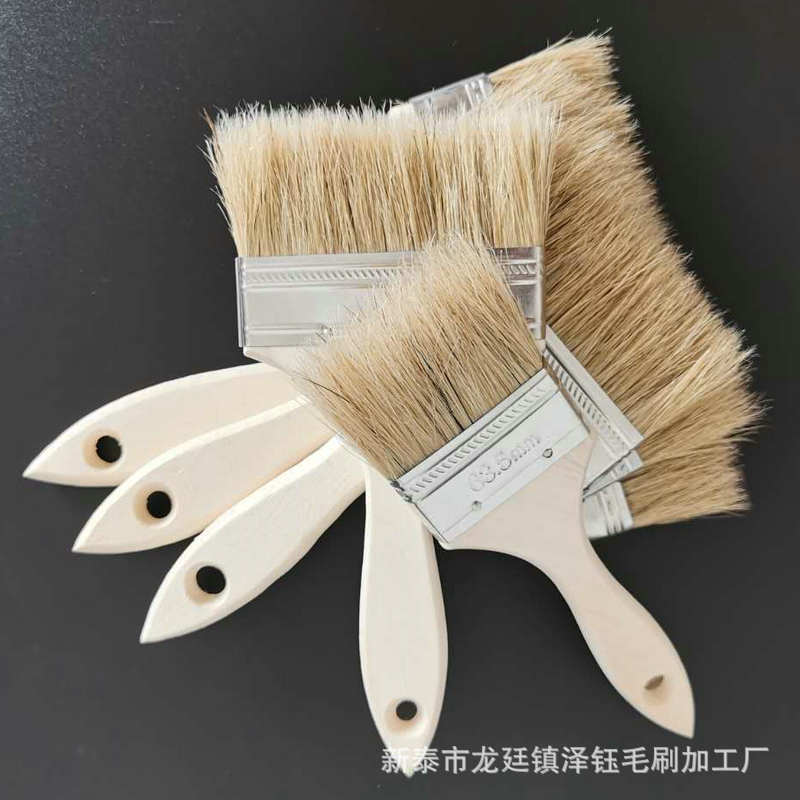 Fábrica al por mayor mango de madera cepillo de pintura imitación cepillo de seda cepillo industrial marino cepillo de barbacoa hogar pequeño cepillo