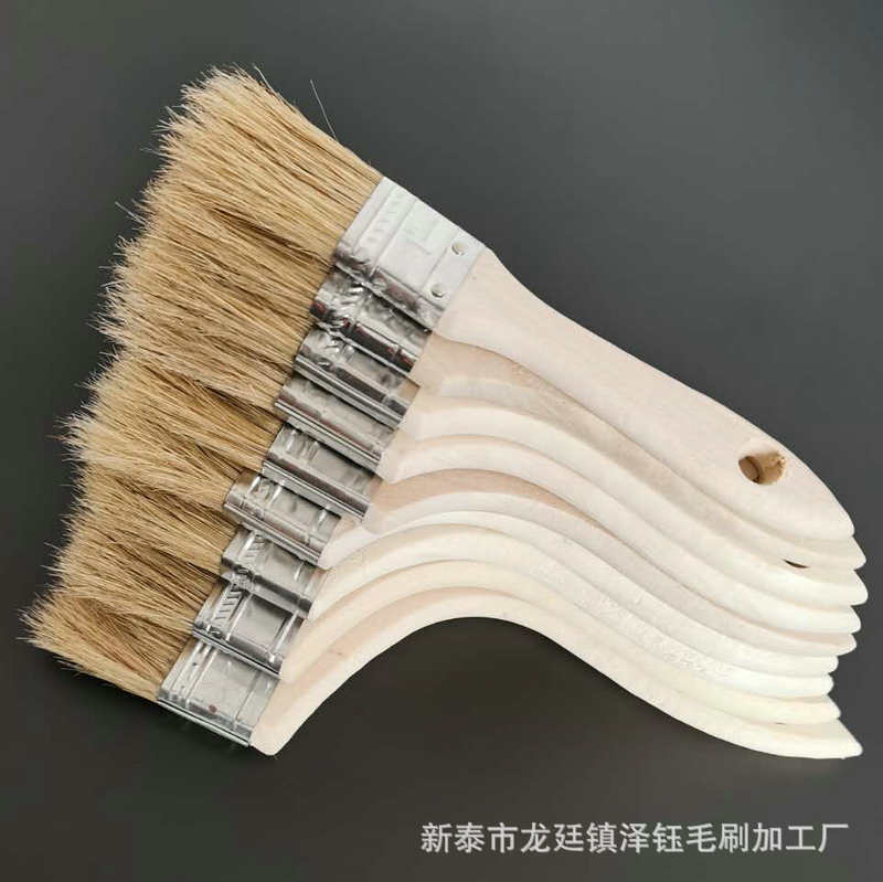 Fábrica al por mayor mango de madera cepillo de pintura imitación cepillo de seda cepillo industrial marino cepillo de barbacoa hogar pequeño cepillo