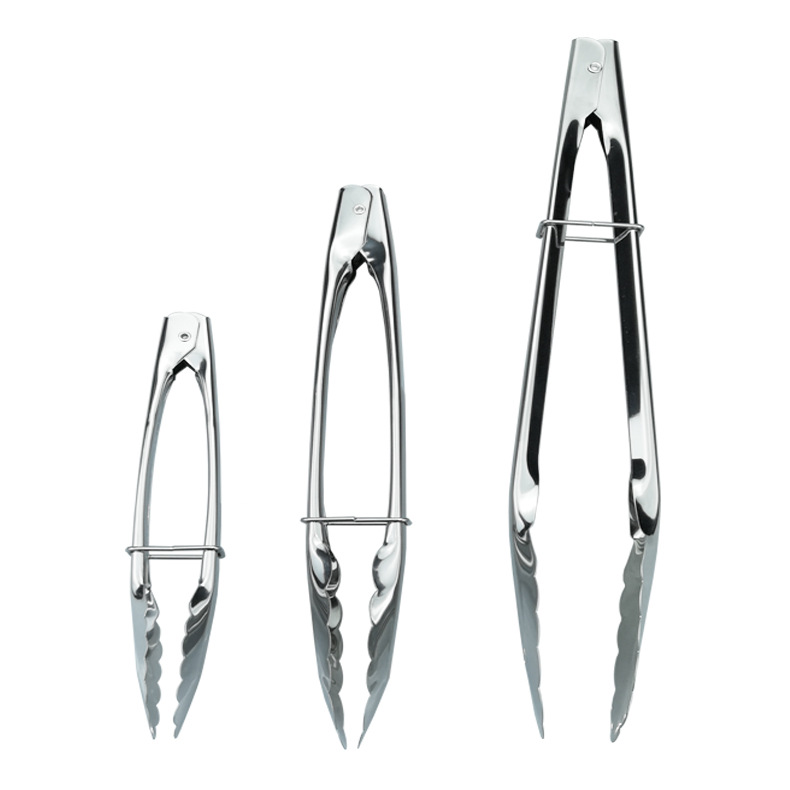 Pinzas para alimentos de acero inoxidable, pinzas para postres, pinzas para alimentos fritos, pinzas para carne de barbacoa, pinzas para buffet, pinzas para pan, utensilios para hornear.