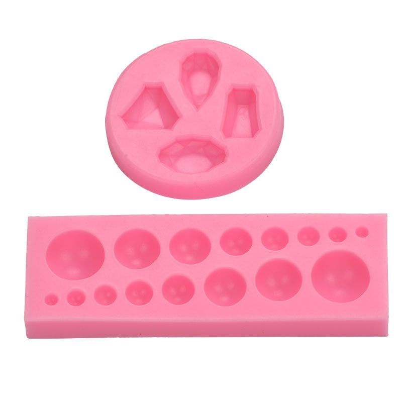 Simulación diamante semicírculo gema forma fondant molde de silicona decoración la torta chocolate para hornear