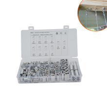 外贸现货盒装-8字孔铝套 椭圆孔铝卡铝扣铝管铝扎头 钢丝绳夹头