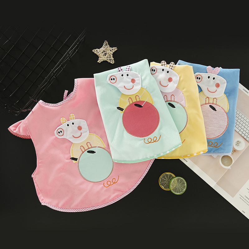 Demi-season children's big cartoon waterproof eating bib sleevless