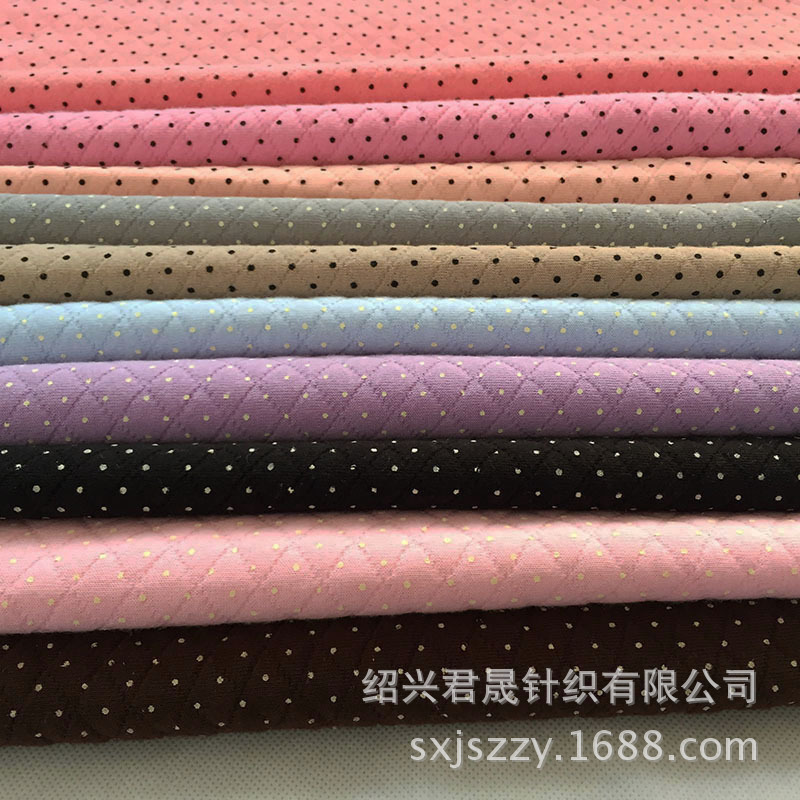 厂家空心棉素色点点染色纬编布料服装面料