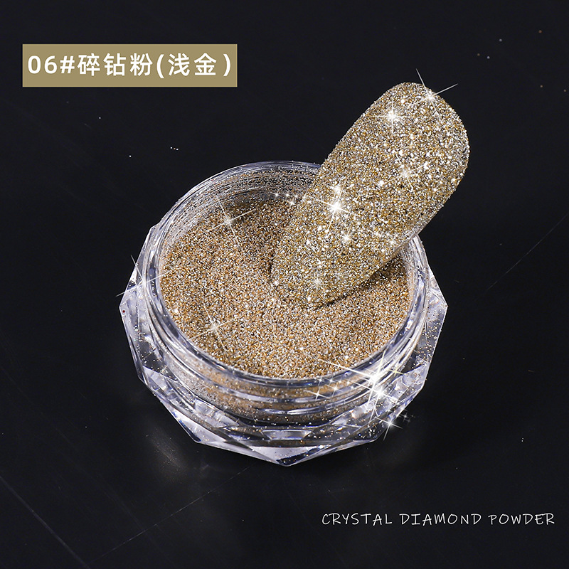 Super flash de cristal de diamante polvo de lana de diamante en polvo Nueva lentejuelas de uñas de brillo 8 colores