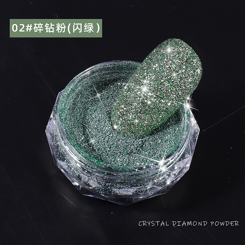 Super flash de cristal de diamante polvo de lana de diamante en polvo Nueva lentejuelas de uñas de brillo 8 colores