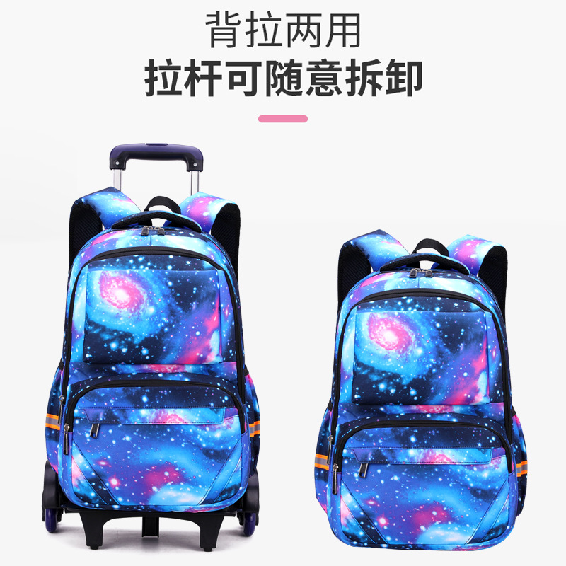 Pescado natural entrega de una pieza estudiante de secundaria de la escuela secundaria trolley mochila multicolor de seis ruedas para subir escaleras mochila transfronteriza exclusiva