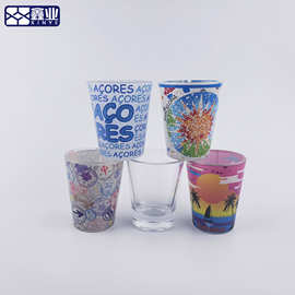 2oz烈酒杯定红酒杯制喷色白酒杯1032A一口杯安杯可印LOGO小酒杯