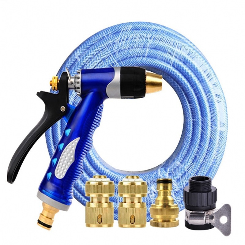 跨境专供全铜海蓝高压洗车水枪 家用园林刷车冲车浇花喷水枪套装