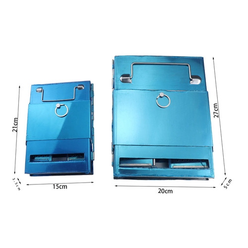 Square barbecue grill stainless steel folding stove barbecue grill BBQ outdoor picnic charcoal wood stove