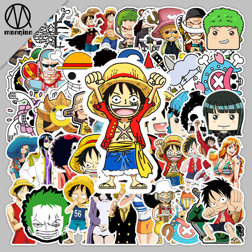 50 One Piece Cartoon Anime Japanese Manga Suitcase Computer Scooter Car Motorcycle Waterproof Graffiti Stickers
