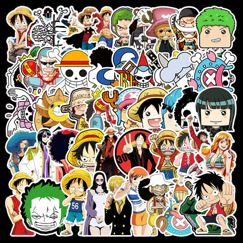 50 One Piece Cartoon Anime Japanese Manga Suitcase Computer Scooter Car Motorcycle Waterproof Graffiti Stickers
