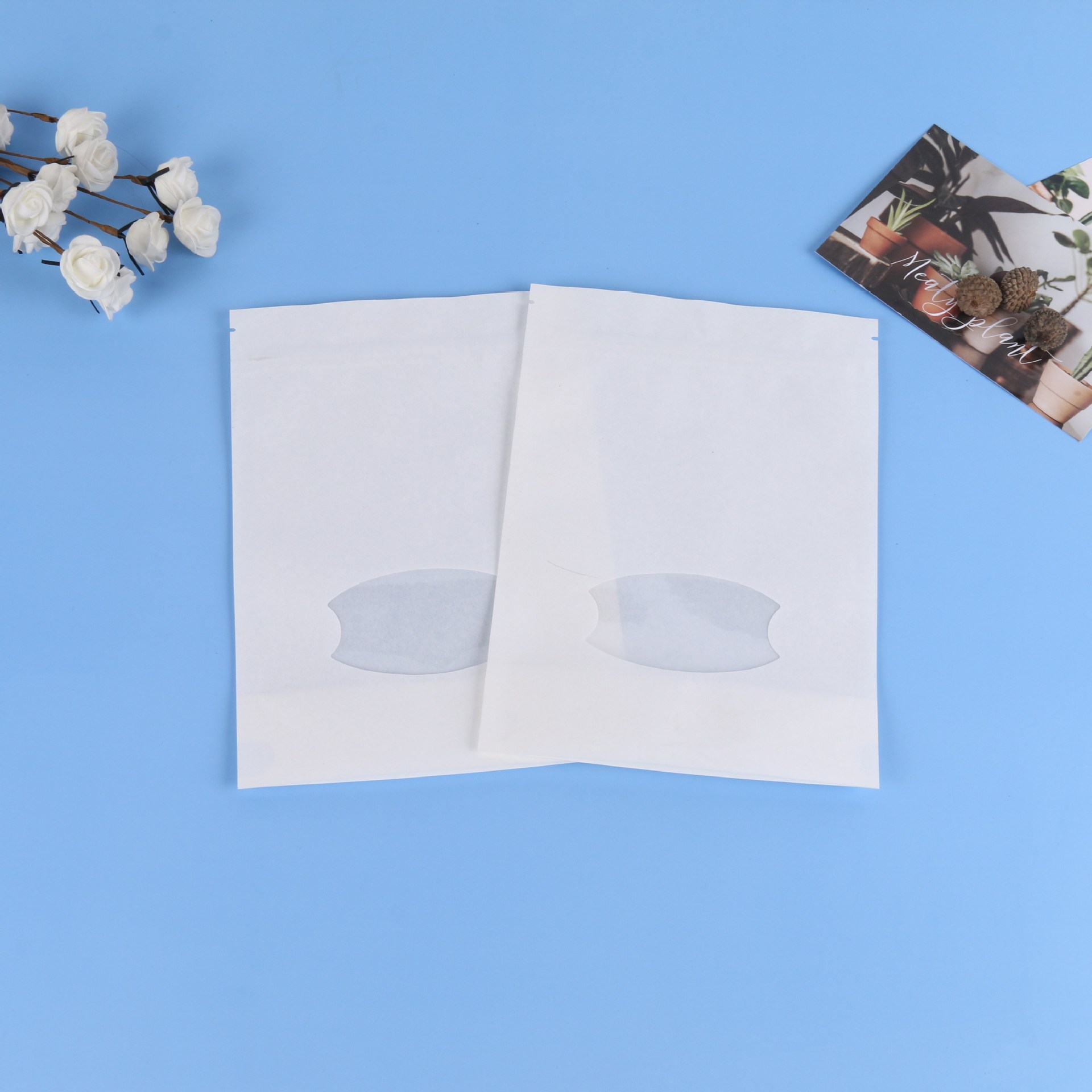 定 制通用开窗牛皮纸袋 坚果干果茶叶包装袋咖啡袋白牛皮纸彩印袋