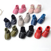 Demi-season children's fleece footwear for early age, soft sole