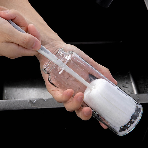 Sponge bottle brush long handle thermos cup brush sponge cleaning brush household kitchen cleaning brush contrast cup brush