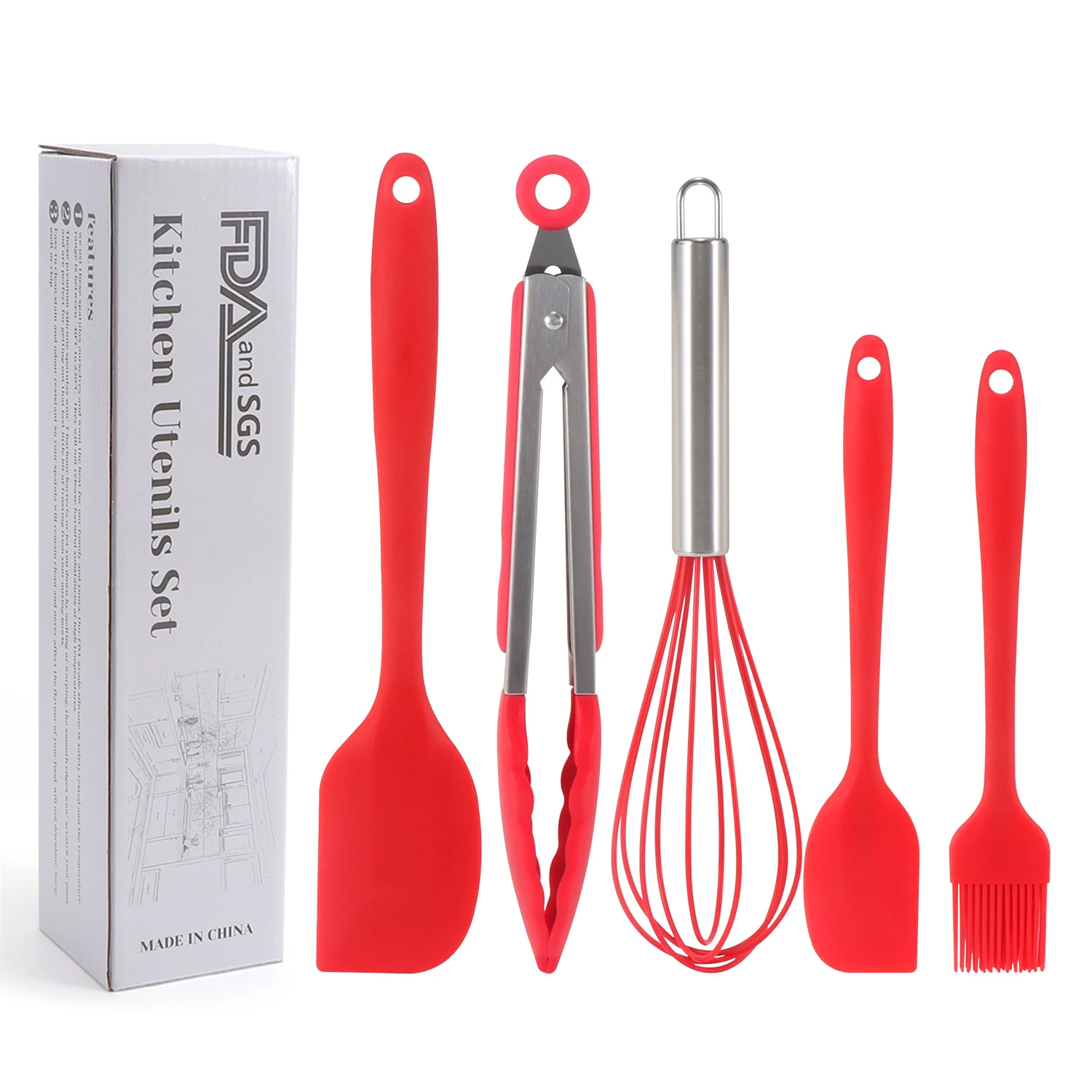 Silicone scraper, set, kitchenware, 5 pieces, DIY