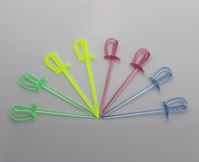 En stock espada Tenedor de fruta desechable pastel de fruta decoración pastel plato de fruta tenedor al por mayor