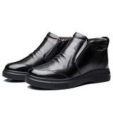 Зимняя новая хлопчатобумажная обувь мужская кожа высокая теплая бархатная хлопчатобумажная кожа